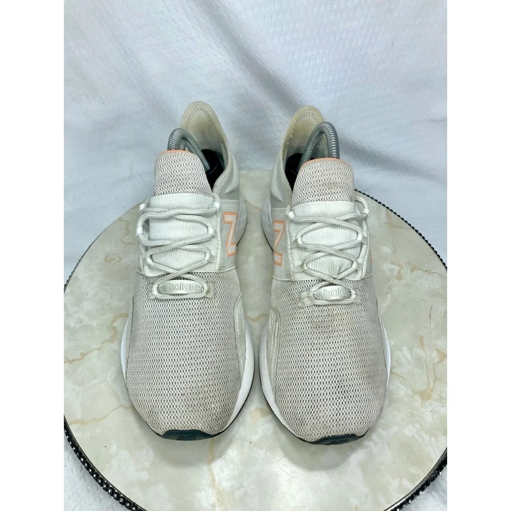 New Balance Fresh Foam Roav Running Shoes Women 9.5 Cream Peach Sporty Sneakers